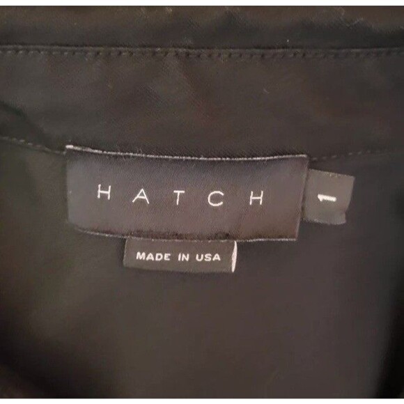 Hatch The Shia Shirt Dress Maternity S/M 1 Black Half Button Pockets Lagenlook - Picture 4 of 5